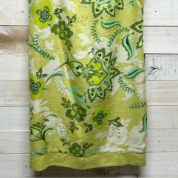 Ann Taylor Dress Womens 4 Green Floral Sleeveless V Neck Lined Side Zip Sheath - Picture 3 of 11